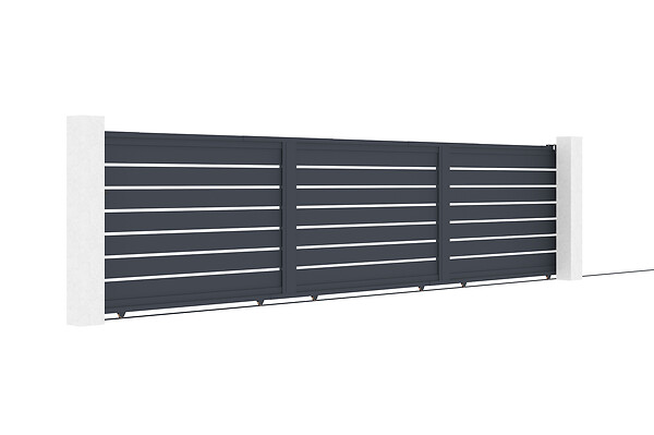 CASANOOV - Casanoov Portail coulissant 6 m VOGEL H.140  cm aluminium gris - large
