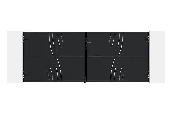 CASANOOV - Casanoov Portail battant acier L.3,5 m NALI VELETA H.140  cm noir mat - large