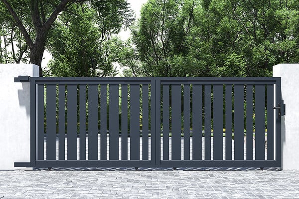 CASANOOV - Casanoov Portail coulissant 4 m VEYMONT H.140  cm aluminium gris - large