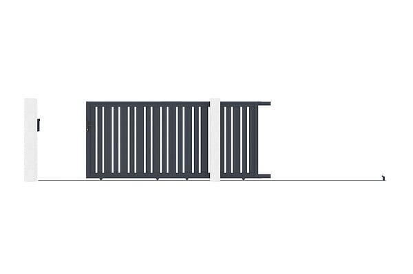 CASANOOV - Casanoov Portail coulissant 3,5 m VEYMONT H.160  cm aluminium gris - large