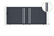 CASANOOV - Casanoov Portail coulissant 4 m GIONA H.180  cm alu + 2 poteaux EIFEL 15x15  cm H.190  cm GRIS - vignette