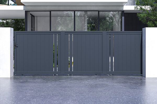 CASANOOV - Casanoov Portail coulissant 4 m GIONA H.180  cm alu + motorisation RANGER C300 - large