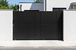 CASANOOV - Casanoov Portail coulissant acier 3 m NALI H.180  cm noir + Portillon H.180  cm noir - vignette