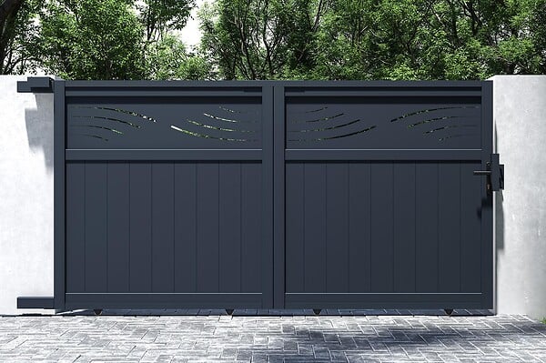 CASANOOV - Casanoov Portail coulissant 3 m HALTI H.160  cm aluminium gris - large