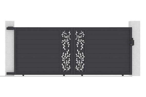 CASANOOV - Casanoov Portail coulissant alu 4 m FOLYA H.160  cm gris - large