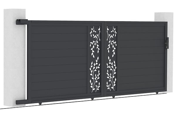 CASANOOV - Casanoov Portail coulissant alu 4 m FOLYA H.160  cm gris - large