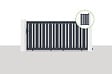 CASANOOV - Casanoov Portail coulissant 3x1,4 m VEYMONT + Portillon 1m VEYMONT H.1,4 m gris - vignette