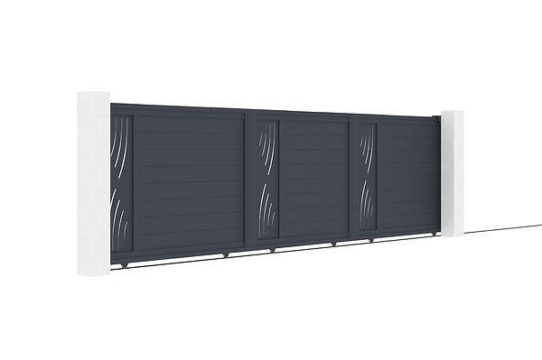 CASANOOV - Casanoov Portail coulissant 5 m VELETA H.140 aluminium gris - large