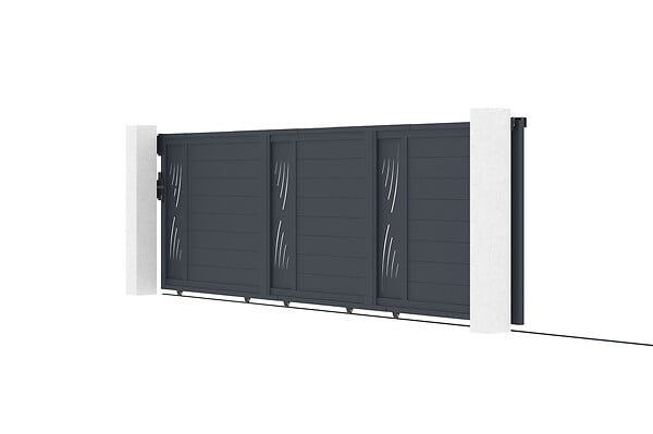 CASANOOV - Casanoov Portail coulissant 5 m VELETA H.140 aluminium gris - large