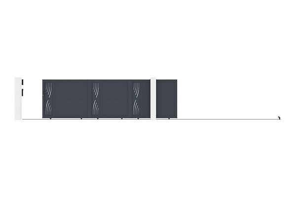 CASANOOV - Casanoov Portail coulissant 5 m VELETA H.140 aluminium gris - large