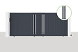 CASANOOV - Casanoov Portail coulissant 4x1,6 m GIONA + 2 poteaux EIFEL H.190  cm Gris - vignette