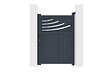 CASANOOV - Casanoov Portail coulissant 3 m HALTI H.140  cm + Portillon 1m HALTI H.140  cm aluminium gris - vignette