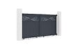 CASANOOV - Casanoov Portail coulissant 3 m HALTI H.140  cm + Portillon 1m HALTI H.140  cm aluminium gris - vignette