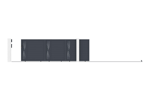 CASANOOV - Casanoov Portail coulissant 5 m VELETA H.160 aluminium gris - large