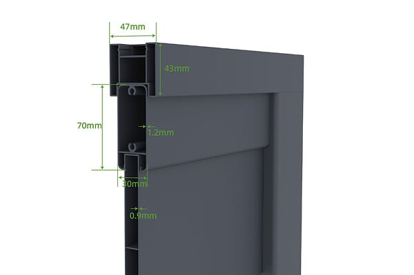 CASANOOV - Casanoov Portail coulissant 4 m VELETA H.140  cm aluminium gris - large
