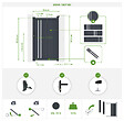 CASANOOV - Casanoov Portail coulissant 4 m GIONA H.180  cm alu + portillon GIONA H180 GRIS - vignette