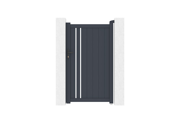 CASANOOV - Casanoov Portail coulissant 4 m GIONA H.180  cm alu + portillon GIONA H180 GRIS - large