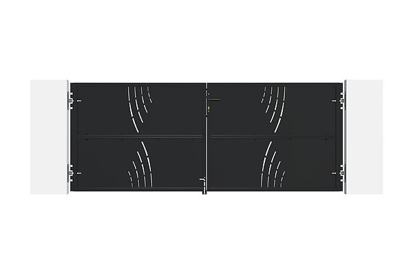 CASANOOV - Casanoov Portail battant acier L.3 m NALI VELETA H.120  cm noir mat - large