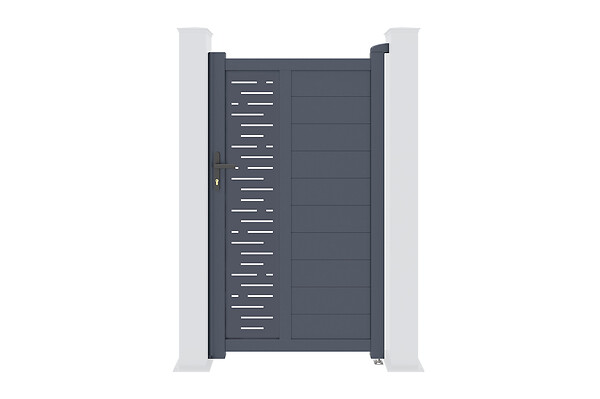 CASANOOV - Casanoov Portail coulissant 3,5 m ARLBERG H.180  cm + Portillon 1m ARLBERG H.180  cm aluminium gris - large