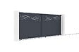 CASANOOV - Casanoov Portail coulissant 4 m HALTI H.160  cm + Portillon 1m HALTI H.160  cm aluminium gris - vignette