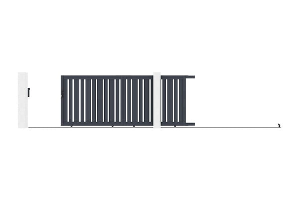 CASANOOV - Casanoov Portail coulissant 3,5 m VEYMONT H.140  cm aluminium gris - large