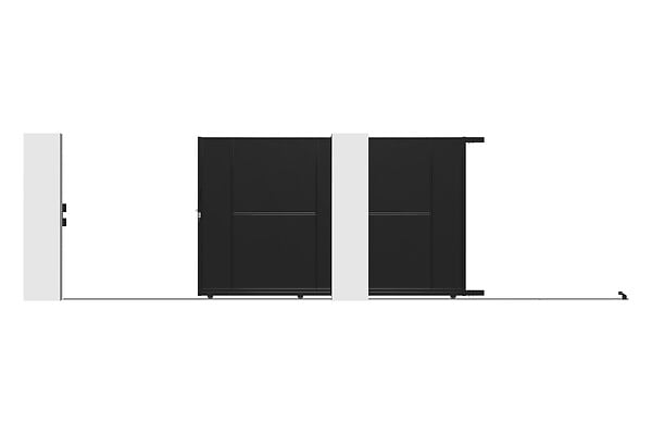 CASANOOV - Casanoov Portail acier coulissant 3 m NALI H.180  cm noir - large