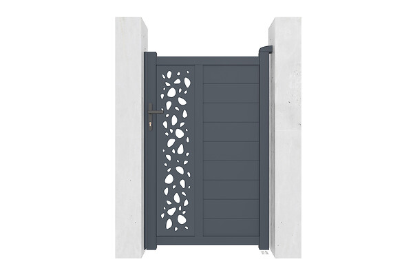 CASANOOV - Casanoov Portail coulissant 5 m SUNNY H.160  cm alu + portillon SUNNY H160 GRIS - large