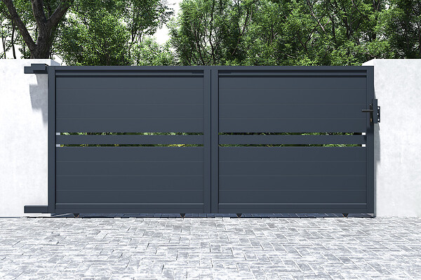 CASANOOV - Casanoov Portail coulissant 3,5 m CIMONE H.160 aluminium gris - large
