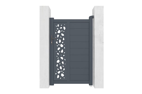 CASANOOV - Casanoov Portail coulissant 4 m SUNNY H.160  cm + Portillon 1m SUNNY H.160  cm aluminium gris - large