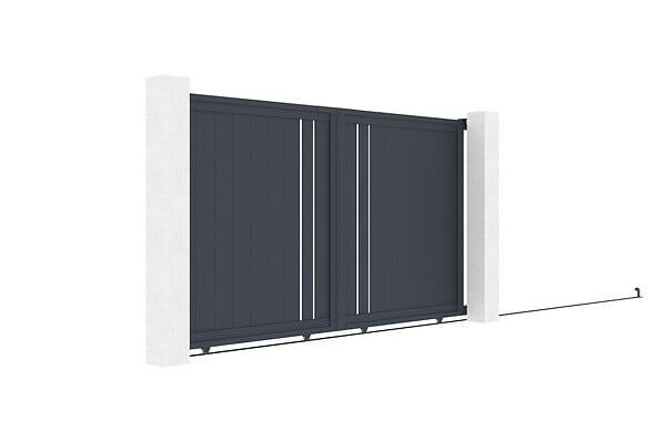 CASANOOV - Casanoov Portail coulissant 3 m GIONA H.180 aluminium gris - large
