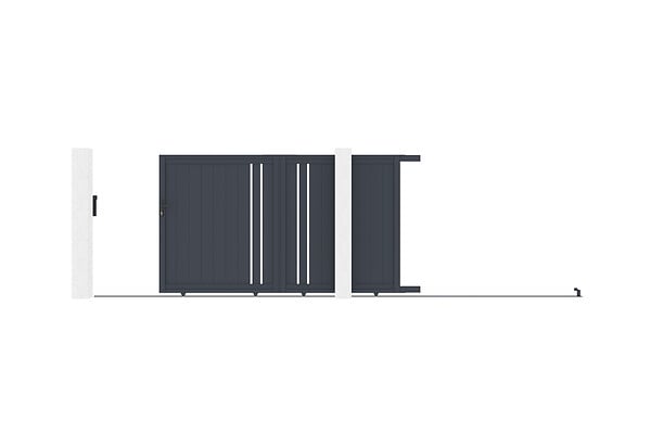CASANOOV - Casanoov Portail coulissant 3 m GIONA H.180 aluminium gris - large