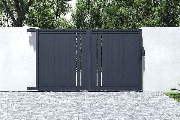 CASANOOV - Casanoov Portail coulissant 3 m GIONA H.180 aluminium gris - large