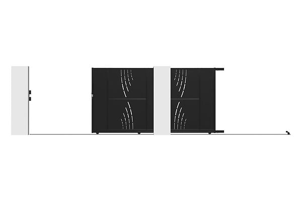 CASANOOV - Casanoov Portail acier coulissant 3 m NALI VELETA H.160  cm noir - large