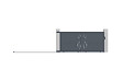 CASANOOV - Casanoov Portail coulissant 3,5 m LIFE H.160  cm + 2 poteaux H.190  cm aluminium gris - vignette