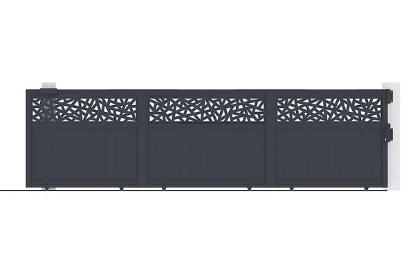 CASANOOV - Casanoov Portail coulissant 5 m DOLOMITE RUIVO H.160  cm aluminium gris - large