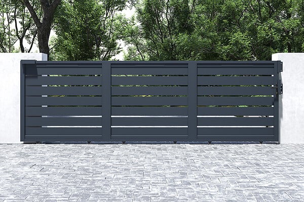 CASANOOV - Casanoov Portail coulissant 4,5 m VOGEL H.140 aluminium gris - large