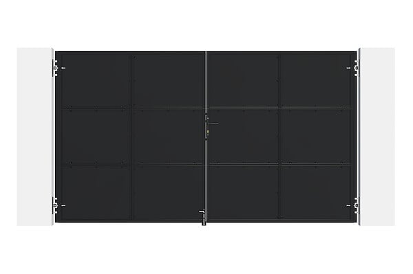CASANOOV - Casanoov Portail battant acier L.3,5 m NALI H.200  cm noir mat - large