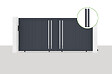 CASANOOV - Casanoov Portail coulissant 3,5x1,6 m GIONA + 2 poteaux EIFEL H.190  cm Gris - vignette
