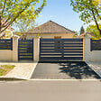 CASANOOV - Casanoov Portail coulissant 3,5 m VOGEL H.140  cm + Portillon 1m VOGEL H.140  cm aluminium gris - vignette