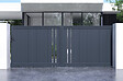 CASANOOV - Casanoov Portail coulissant 4x1,6 m GIONA + Portillon GIONA H.1,6 m gris - vignette