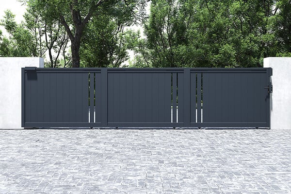 CASANOOV - Casanoov Portail coulissant 6 m GIONA H.140 aluminium gris - large