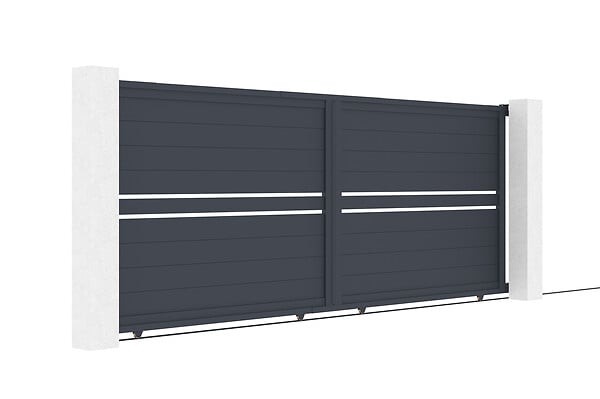 CASANOOV - Casanoov Portail coulissant 4 m CIMONE H.160 aluminium gris - large