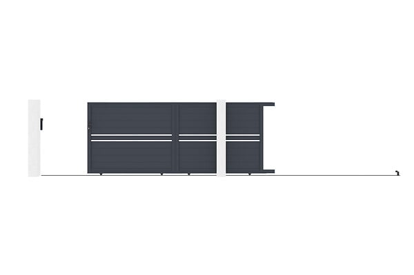 CASANOOV - Casanoov Portail coulissant 4 m CIMONE H.160 aluminium gris - large