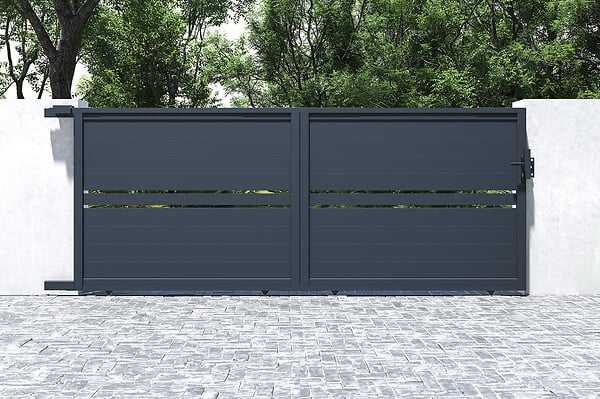 CASANOOV - Casanoov Portail coulissant 4 m CIMONE H.160 aluminium gris - large
