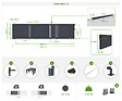 CASANOOV - Casanoov Portail coulissant 6 m GIONA H.140  cm alu + portillon GIONA H140 GRIS - vignette