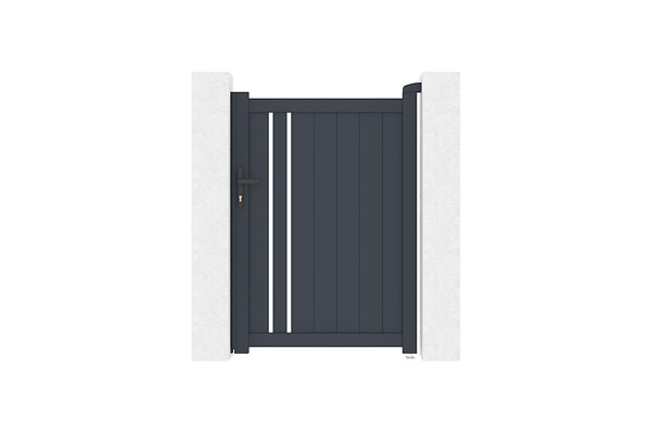 CASANOOV - Casanoov Portail coulissant 6 m GIONA H.140  cm alu + portillon GIONA H140 GRIS - large