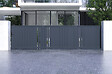 CASANOOV - Casanoov Portail coulissant 6 m GIONA H.140  cm alu + portillon GIONA H140 GRIS - vignette