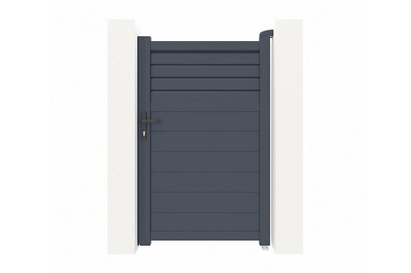 CASANOOV - Casanoov Portail coulissant 3,5 m CARPATIA H.160  cm + Portillon 1m CARPATIA H.160  cm aluminium gris - large