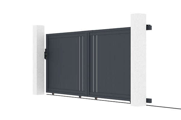 CASANOOV - Casanoov Portail coulissant 3,5 m GIONA H.140  cm aluminium gris - large