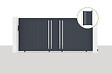 CASANOOV - Casanoov Portail coulissant 3,5x1,6 m GIONA + Portillon GIONA H.1,6 m gris - vignette